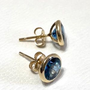 14k London blue topas earrings.